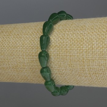 Chrysoprase Teardrop Bracelet, 12x8 mm diameter, 18 cm stretch