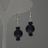 Earrings Aventurine 'Night of Cairo' Smooth 12mm Ball with Rondelles 8×4mm, Length 38mm
