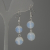 Moonstone earrings with faceted beads 10 mm and 12 mm, length 45 mm