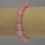 Pink Quartz Barrel Bracelet, 10x9 mm, 18 cm Elastic