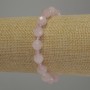 Bracelet with pink quartz beads, 8 mm diameter; rock crystal rondelles 3.5×3 mm; 18 cm stretch