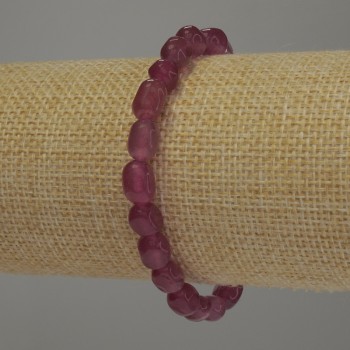 Faceted Tourmaline Bracelet, 10x7 mm Beads, 18 cm Stretch
