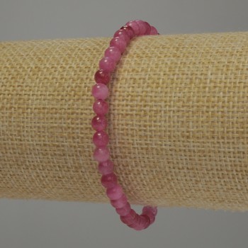 Tourmaline Bracelet with Smooth Beads, 4 mm Diameter, 18 cm Length, Stretch