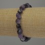 Amethyst tumbled bracelet, 10x10 mm diameter, 18 cm stretch
