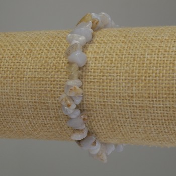 Blue Agate Chip Bracelet, diameter 6-12×2-4 mm ±, length 18 cm (stretch)