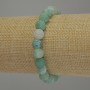 Bracelet 'Frosty Agate' smooth bead, 8 mm diameter, 18 cm stretch