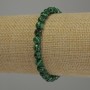 Malachite bracelet with faceted beads, 6 mm diameter, 18 cm length, elastic
