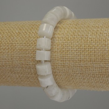 Adularia Rondelle Bracelet, 10×7 mm rondelles and 3 mm seed beads, 18 cm stretch