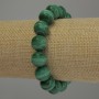 Bracelet made of natural Malachite, smooth beads, 12 mm diameter, 18 cm length, stretch