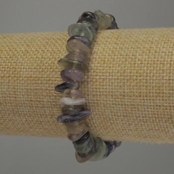 Fluorite chip bracelet, diameter 10-14×3 mm, length 18 cm stretch