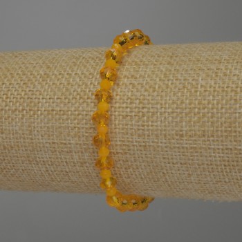 Bracelet with Czech crystal rondelle, diameters 6×5 mm and 3.5×2.5 mm, length 18 mm, stretch