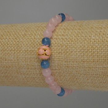 Pink Quartz and Apatite Bracelet