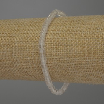 Mountain Crystal Rondelle Bracelet, diameter 4.5×2 mm, 18 cm stretch