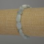 Aquamarine Faceted Bracelet, bead diameter 10-14×9 mm, length 18 cm +/- stretch