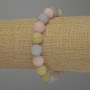 Morganite bracelet with smooth beads, 10 mm diameter, 18 mm length, stretch