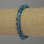 Faceted Apatite Cube Bracelet, diameter 7x6 mm ±, length 18 mm ±, stretch