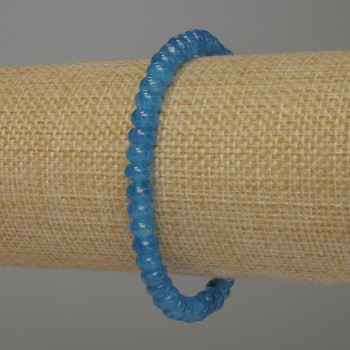 Apatite Rondelle Bracelet, diameter 6×4 mm, length 18 mm, stretch