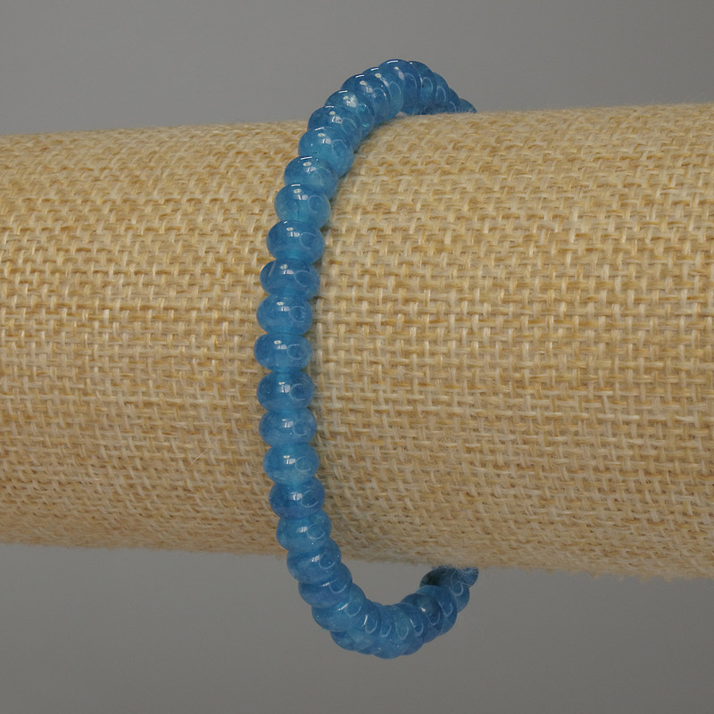 Apatite Rondelle Bracelet, diameter 6×4 mm, length 18 mm, stretch