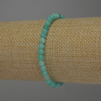 Amazonite bracelet with smooth beads, 4 mm diameter, 18 mm length, stretch