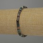 Green Jasper Rondelle Bracelet, 4x2 mm diameter, 18 cm stretch