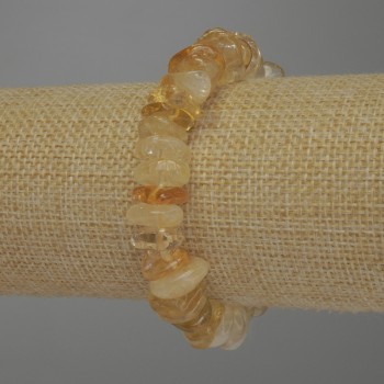 Citrine faceted bracelet, diameter 11-15x5 mm, 18 cm stretch