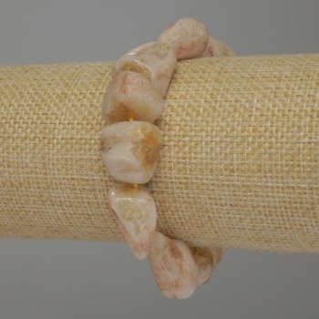 Citrine bracelet with natural unpolished faceted stones, diameter 14-20×14 mm, length 18 cm, stretch