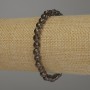 Bracelet with Smoky Topaz faceted beads, 6 mm diameter, 18 cm length, stretch