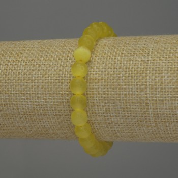 Yellow Cat's Eye Bracelet with Smooth Beads, 8 mm Diameter ±, 18 mm Length ±, Stretch