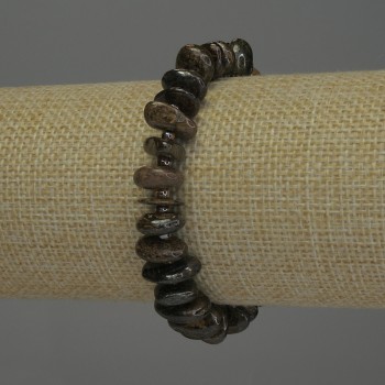 Bronzite Pebble Bracelet, diameter 3-5×10-13 mm ± 18 mm ± stretch