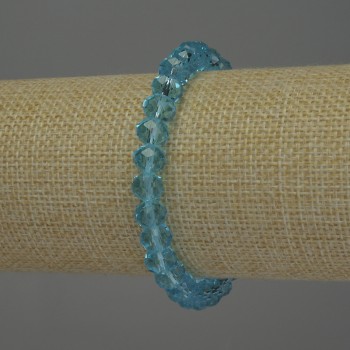 Bracelet with Czech crystal, faceted rondelle, diameter 8x6 mm, length 18 mm, stretch