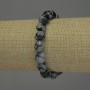 Bracelet Snow Obsidian 'Apache Tears' Faceted Beads, diameter 9–12×9 mm ±, length 18 mm ± stretch