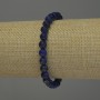 Lapis Lazuli Bracelet Smooth Beads, 6 mm Diameter, 18 mm Length, Stretch