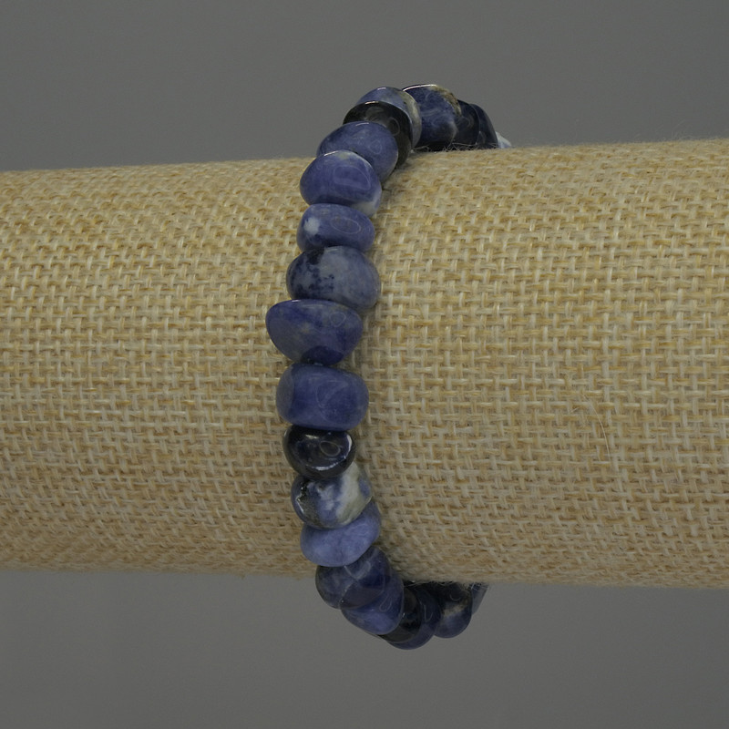 Sodalite bracelet with faceted beads, diameter 6-8×8-10 mm, length 18 cm, elastic