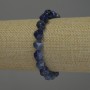 Sodalite Bracelet with Faceted Beads, 10x8 mm Diameter, 18 cm Length Stretch
