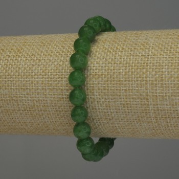 Chrysoprase Bracelet with Smooth Beads, 8 mm Diameter, 18 cm Stretch