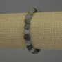 Labradorite bracelet, faceted, 8x8 mm diameter, 18 cm stretch