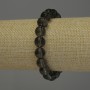 Smoky Topaz Bracelet with Smooth Beads, 10mm Diameter, 18 cm Stretch
