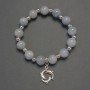 Aquamarine bracelet with smooth beads, 10 mm diameter, 18 mm length, elastic