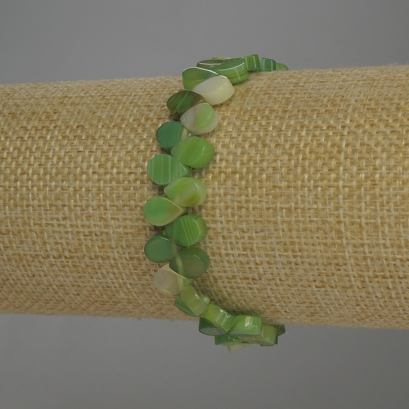 Agate Drop Bracelet, 8x6 mm diameter, 18 cm stretch