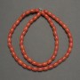 Orange Coral Beads (Artificial) Barrel-shaped, diameter 6x4.5mm, length about 40 cm on beading thread