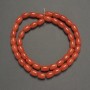 Orange Coral Beads (Artificial) Barrel Beads, 8.5x6 mm, ~40 cm length on thread