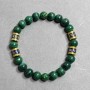 Bracelet Malachite Bead 8mm +- Cloisonné 8mm +- with metal inlays, length 18 cm +-stretch