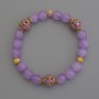 Bracelet Lavender Amethyst with smooth beads, 8 mm diameter +/- Cloisonné 10 mm +/- 5.5 mm +/-, 18 mm length +/- elastic