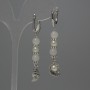 Earrings White Quartz Bead, 6 mm Diameter ± Pearl Imitation 6 mm ±, Length 56 mm ±