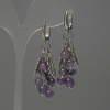 Grona Amethyst Bead Earrings, 6mm, 55mm long