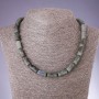 Labradorite Natural Stone Necklace, Cylindrical Beads, 8x16 mm Diameter, 46 cm