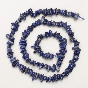 Natural lapis lazuli beads, natural stone chip on thread, diameter 6x2 mm, length 38 cm +