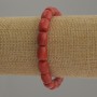 Coral Bracelet (Imitation) Barrel-shaped, Diameter 10x8 mm, Length 18 cm Stretch