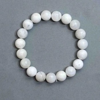 Adularia bracelet, smooth 10mm beads, length 18 cm +/- stretch