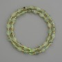 Natural Stone Beads, Prehnite, Faceted Grain, 8x6 mm Diameter ±, with 3 mm Seed Beads ±, Length 38 cm ±